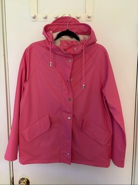 Ilse Jacobsen Pink Hooded Everyday Rain Jacket
